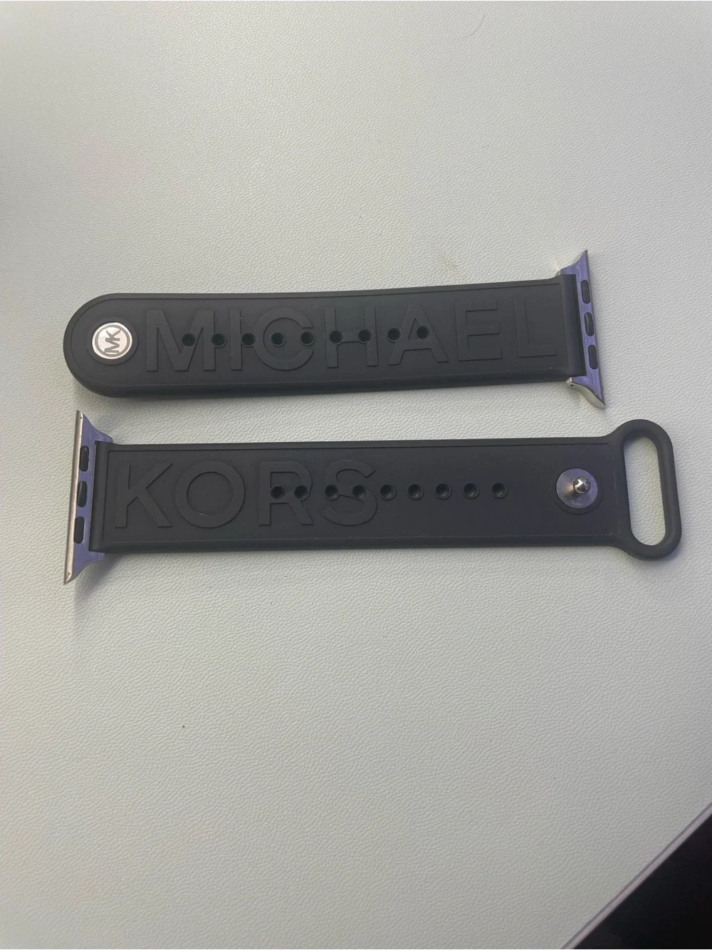 Michael Kors Black Silicone Apple Watch  Band with Embossed Logo